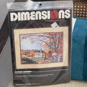 Vintage Dimensions Stamped Cross Stitch Kit October Morning 16x12 1988 NWT